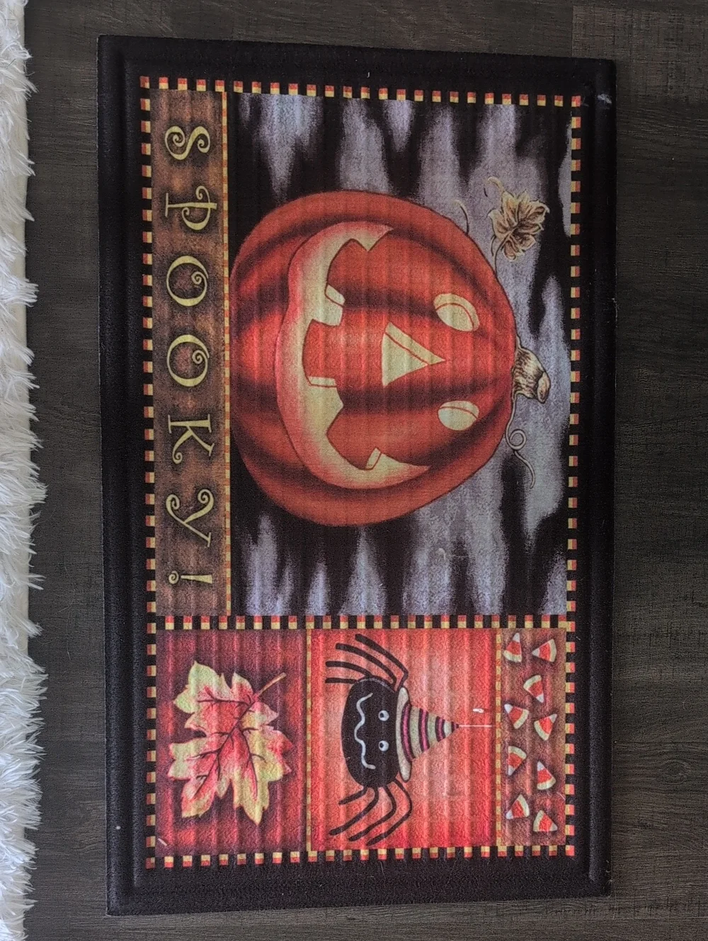 Orange Halloween Pumpkin Door Mat - Home Accents